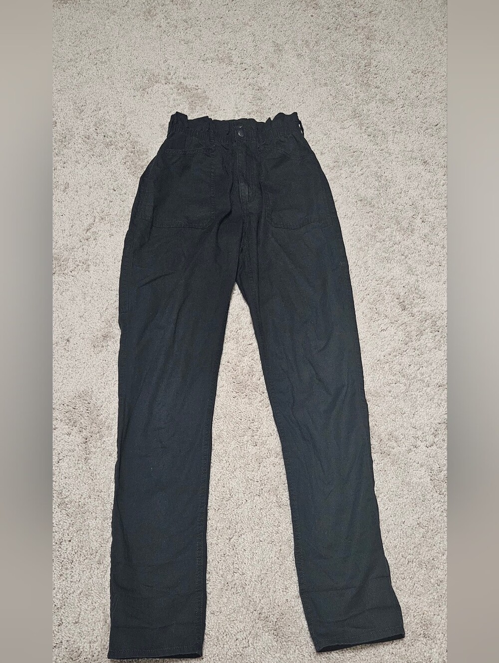 Abercrombie & Fitch Black Paperbag-Waist Chinos